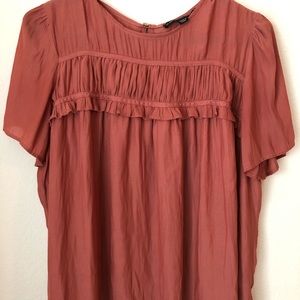 Rust short sleeve blouse